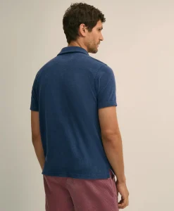Cotton Blend Terry Cloth Polo Shirt
