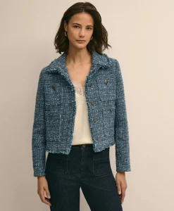Cotton Blend Tweed Jacket