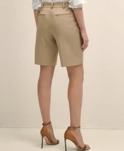 Cotton Blend Twill Bermuda Shorts