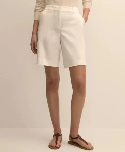 Cotton Blend Twill Bermuda Shorts