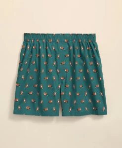 Cotton Broadcloth Fox Motif Boxers