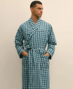 Cotton Broadcloth Plaid Robe