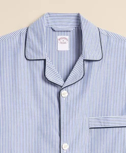 Cotton Broadcloth Striped Short Pajamas