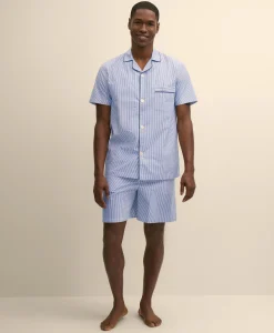 Cotton Broadcloth Striped Short Pajamas