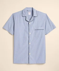 Cotton Broadcloth Striped Short Pajamas