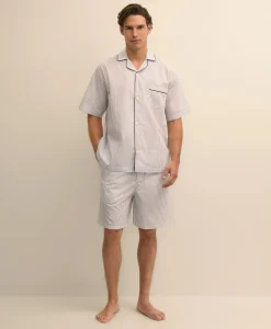 Cotton Broadcloth Stripe Short Pajamas