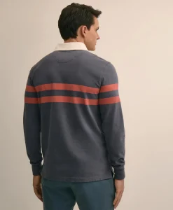 Cotton Classic Chest-Stripe Rugby Shirt