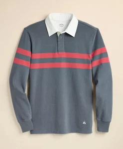 Cotton Classic Chest-Stripe Rugby Shirt