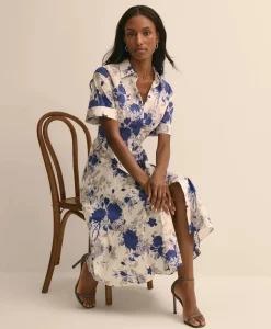 Cotton Floral Shirtdress