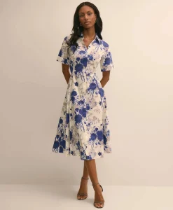 Cotton Floral Shirtdress