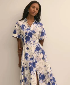 Cotton Floral Shirtdress