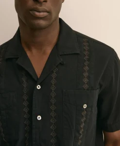 Cotton Guayabera Embroidered Short-Sleeve Shirt