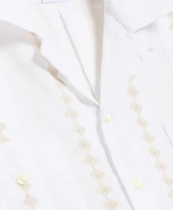Cotton Guayabera Embroidered Short-Sleeve Shirt
