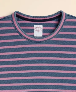 Cotton Indigo-Dyed Heavyweight Mariner Stripe Long-Sleeve T-Shirt