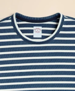 Cotton Indigo-Dyed Heavyweight Mariner Stripe Long-Sleeve T-Shirt