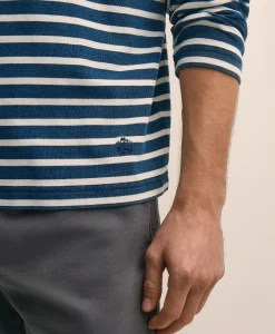 Cotton Indigo-Dyed Heavyweight Mariner Stripe Long-Sleeve T-Shirt