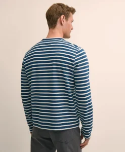 Cotton Indigo-Dyed Heavyweight Mariner Stripe Long-Sleeve T-Shirt