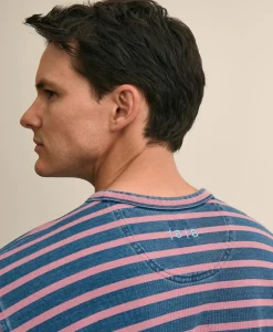 Cotton Indigo-Dyed Heavyweight Mariner Stripe Long-Sleeve T-Shirt
