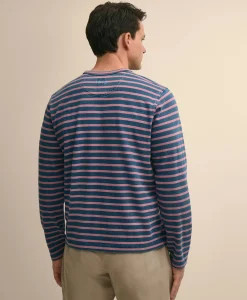 Cotton Indigo-Dyed Heavyweight Mariner Stripe Long-Sleeve T-Shirt