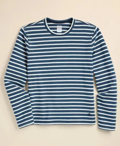 Cotton Indigo-Dyed Heavyweight Mariner Stripe Long-Sleeve T-Shirt