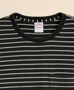 Cotton Indigo-Dyed Mariner Stripe T-Shirt