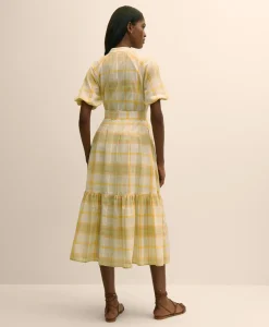 Cotton Madras Maxi Shirt Dress