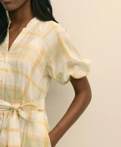 Cotton Madras Maxi Shirt Dress