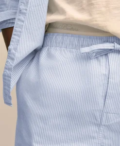 Cotton Oxford Stripe Lounge Shorts