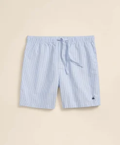 Cotton Oxford Stripe Lounge Shorts