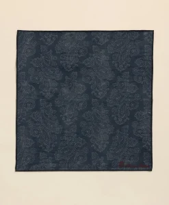 Cotton Paisley Print Pocket Square