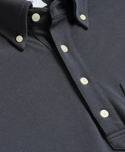 Cotton Pique Popover Polo Shirt