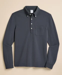 Cotton Pique Popover Polo Shirt