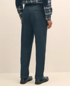 Cotton Pleated Side-Tab Chino