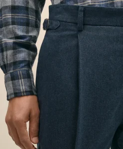 Cotton Pleated Side-Tab Chino