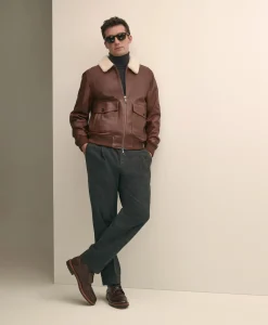 Cotton Pleated Side-Tab Chino