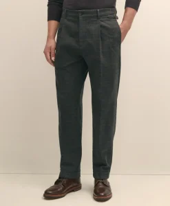 Cotton Pleated Side-Tab Chino