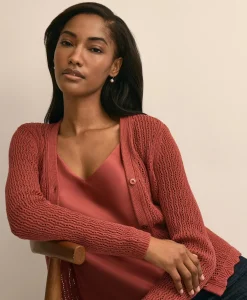 Cotton Pointelle Cardigan