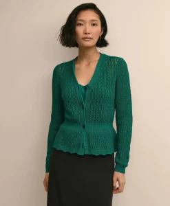 Cotton Pointelle Cardigan