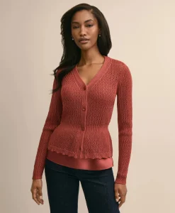 Cotton Pointelle Cardigan