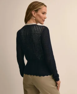 Cotton Pointelle Cardigan
