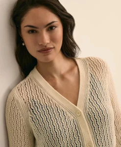 Cotton Pointelle Cardigan