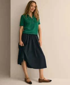 Cotton Short-Sleeve Polo Sweater