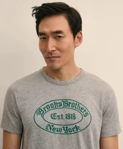 Cotton Slub Knit Brooks Brothers Graphic T-Shirt