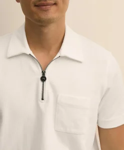 Cotton Sueded-Jersey Quarter-Zip