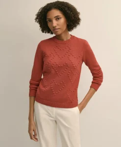 Cotton Textured-Heart Sweater