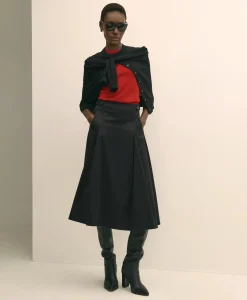 Cotton Twill A-Line Skirt