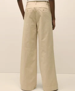 Cotton Twill Wide-Leg Pant