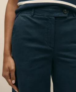 Cotton Twill Wide-Leg Pant
