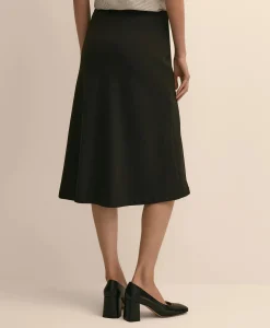 Crepe Bias-Cut Slip Skirt