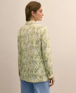 Crepe Botanical Print Jacket